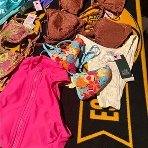 Wild Fable White and Blue Floral Bikini Bottom